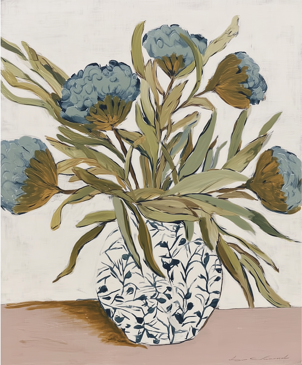 Azure Flora in Bloom — Botanical Fine Art Print · Verilucent House