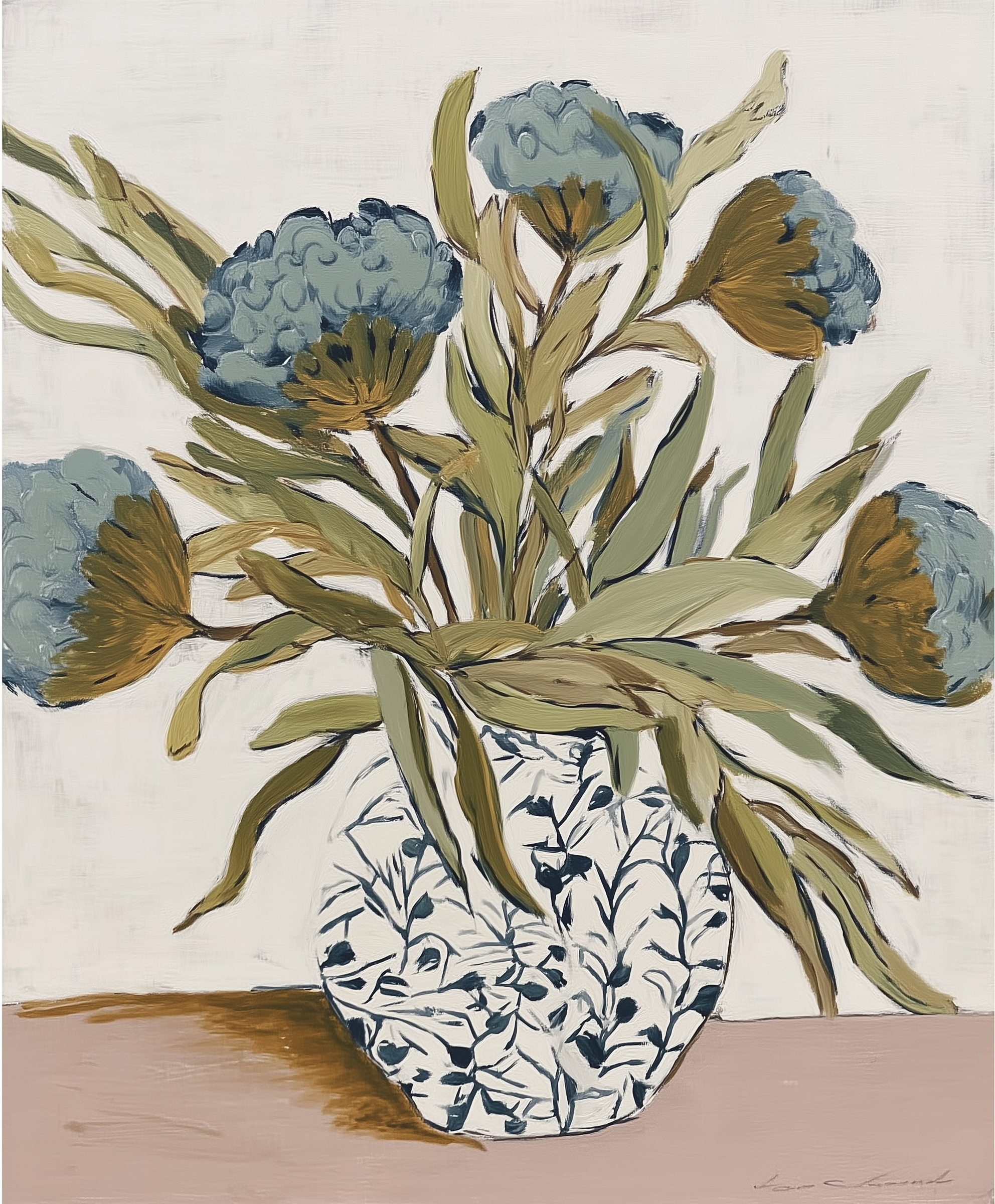 Azure Flora in Bloom — Botanical Fine Art Print · Verilucent House