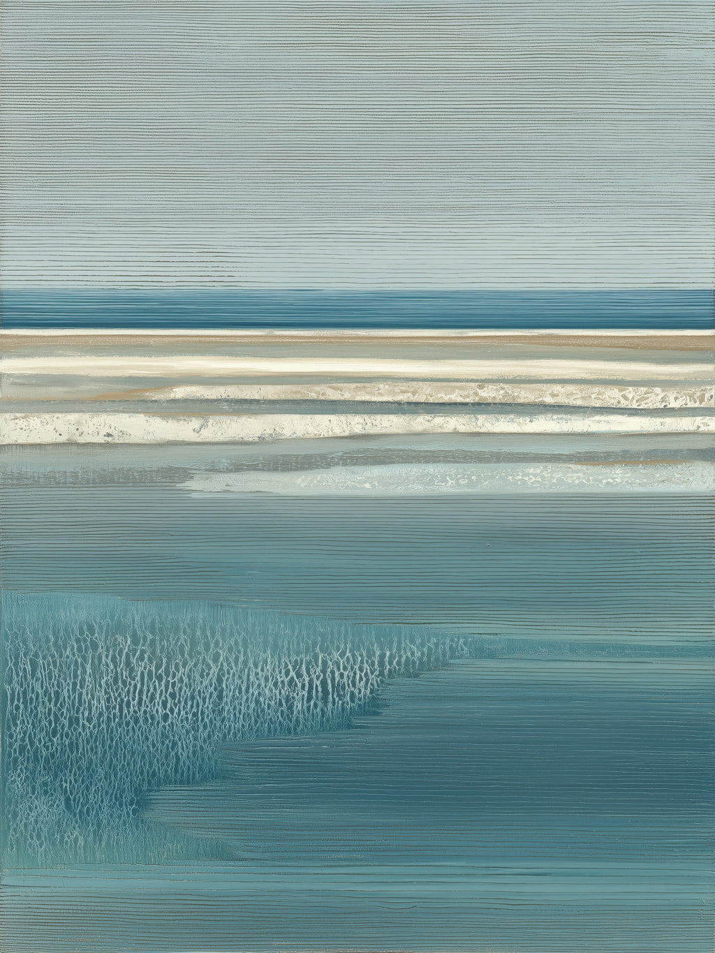 Coastal Drift IV – calming coastal seascape fine art print by Paula Freeman, 36x48 inch canvas