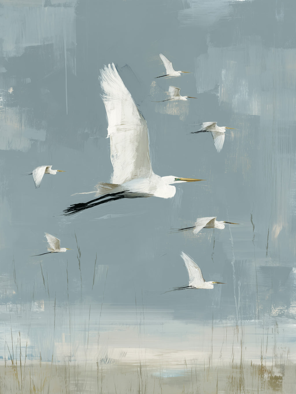 Estuary Light III – moody estuary landscape fine art print by Paula Freeman, 36x48 inch canvas