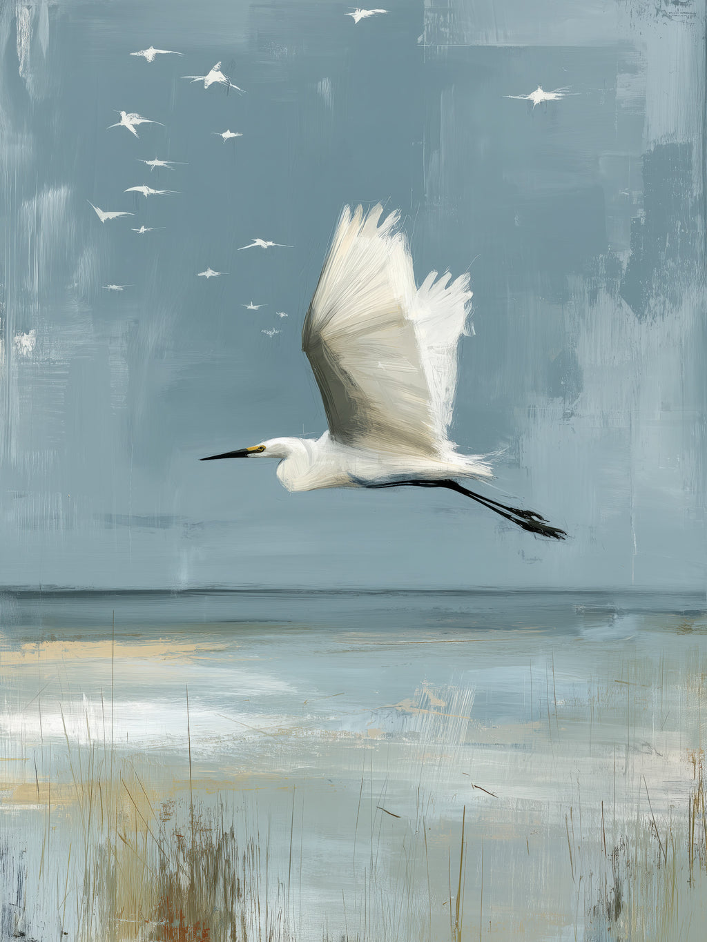 Estuary Light I – luminous estuary landscape fine art print by Paula Freeman, 36x48 inch canvas