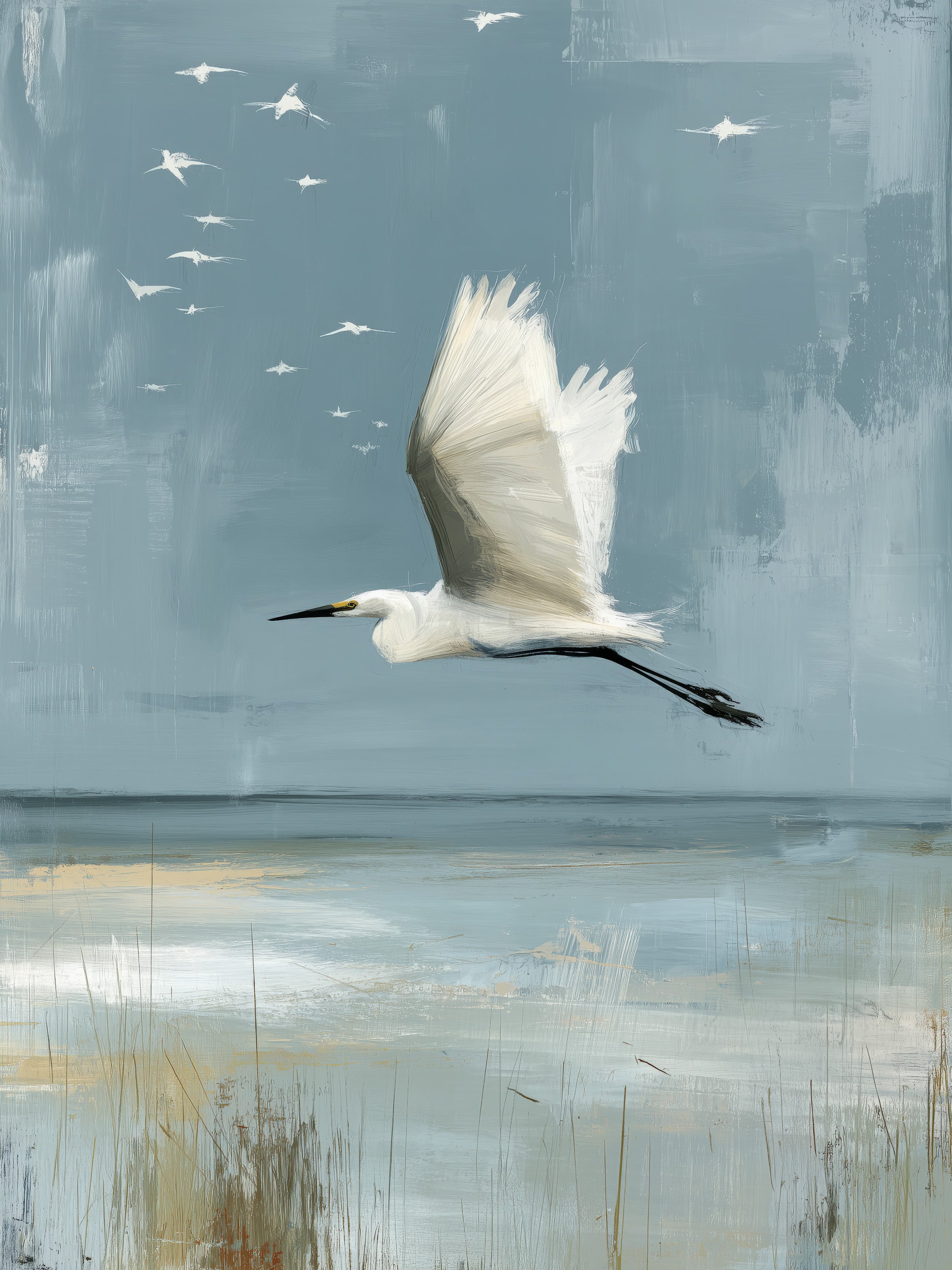Estuary Light I – luminous estuary landscape fine art print by Paula Freeman, 36x48 inch canvas