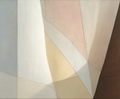 Abstract art with geometric shapes in soft colors on a textured background