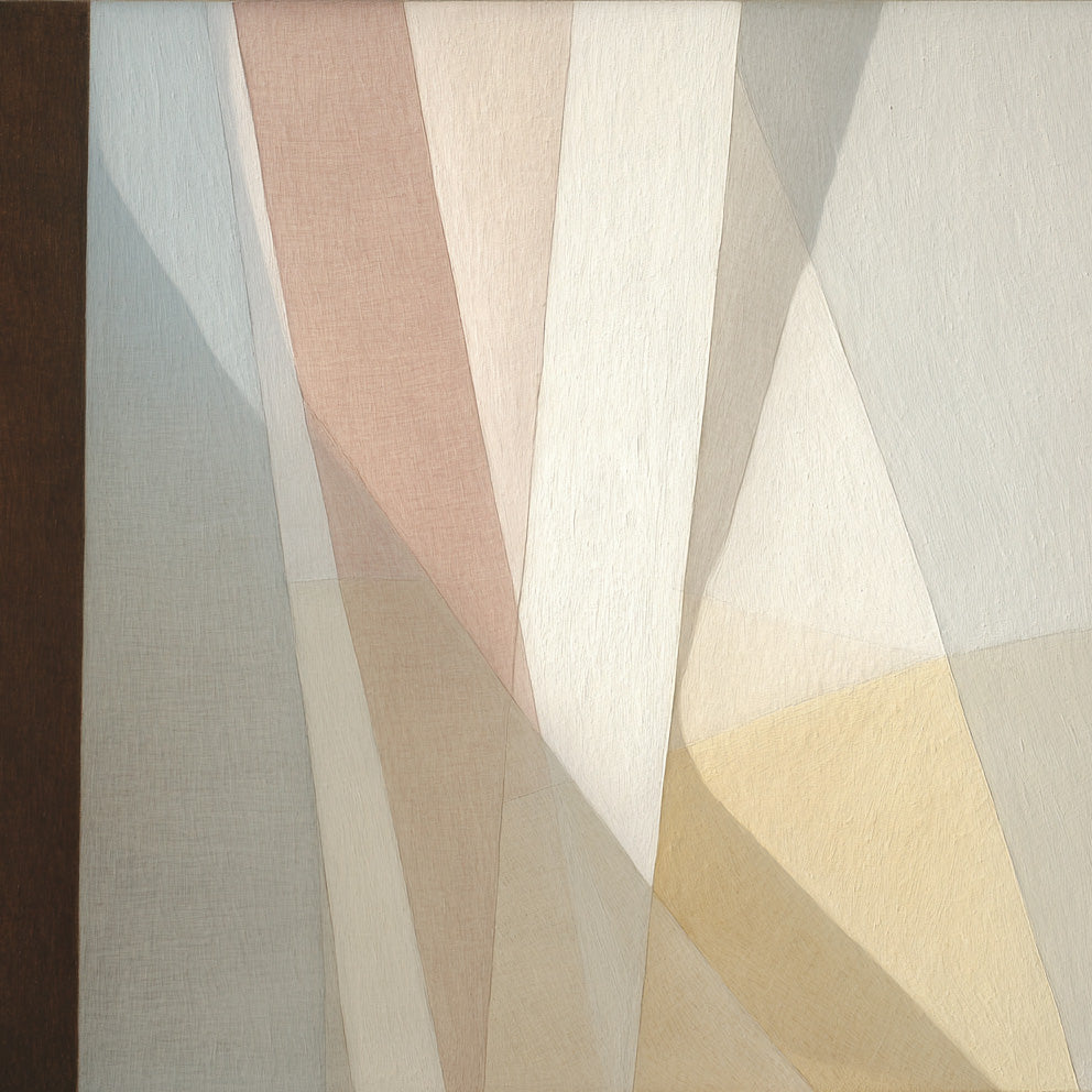Abstract art with wavy lines in soft colors on a textured background