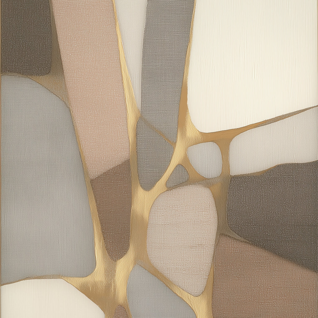 Abstract pattern with gold, beige, and brown colors on a textured background