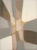Golden Pathways V – abstract fine art print by Paula Freeman, geometric shapes in warm beige tones