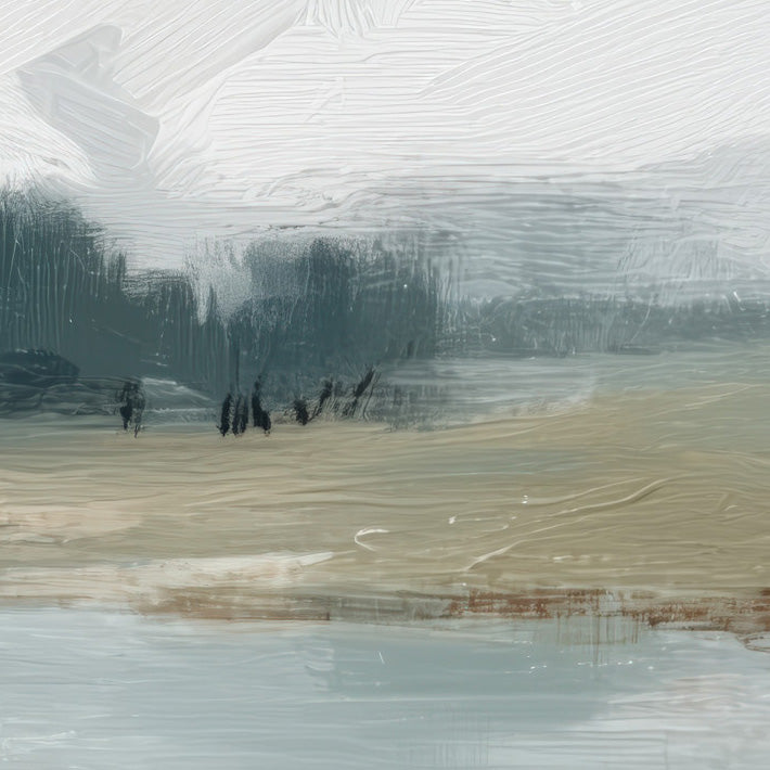 Grey Sky II detail – close-up of muted grey coastal sky and painterly marsh tones