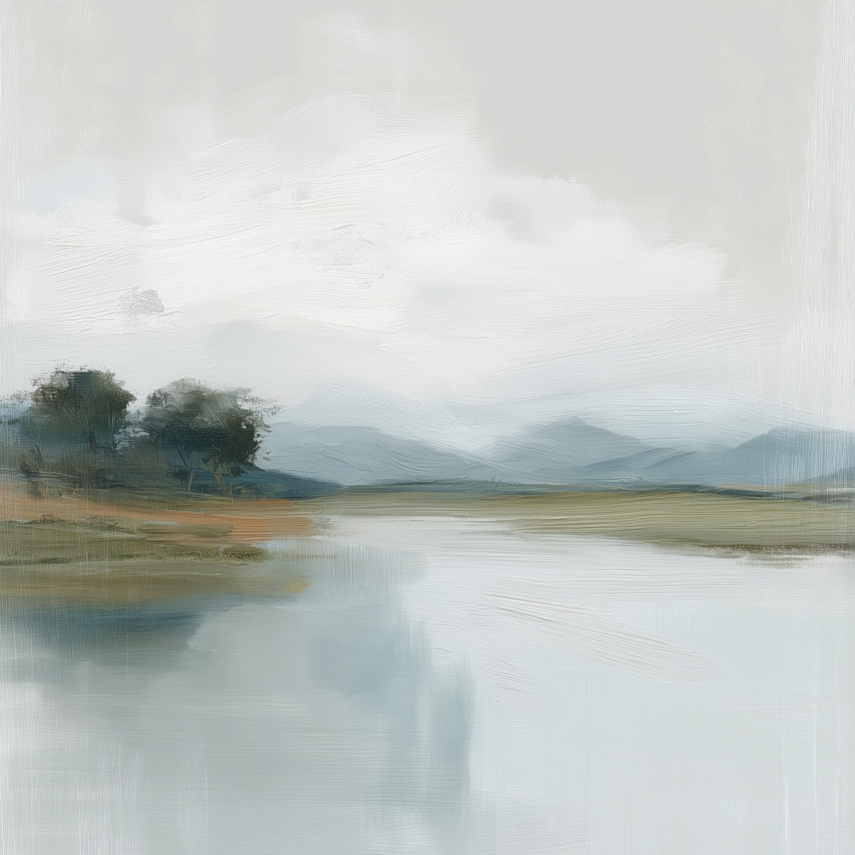 Grey Sky I – moody coastal square fine art print by Paula Freeman, 40x40 inch canvas