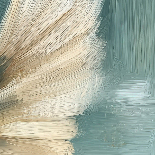 Heron Study I detail – close-up of solitary heron in painterly coastal tones