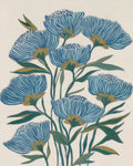 Indigo Block Study II – rich indigo botanical fine art print by Paula Freeman, 48x60 inch canvas