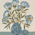 Indigo Block Study IV – rich square indigo botanical fine art print by Paula Freeman, 48x48 inch canvas