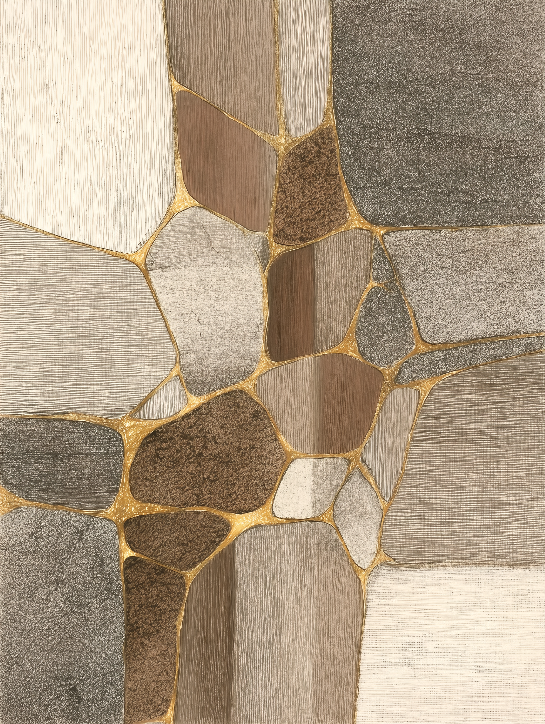 Layered Ground III – bold abstract fine art print by Paula Freeman, warm stone and earth tones