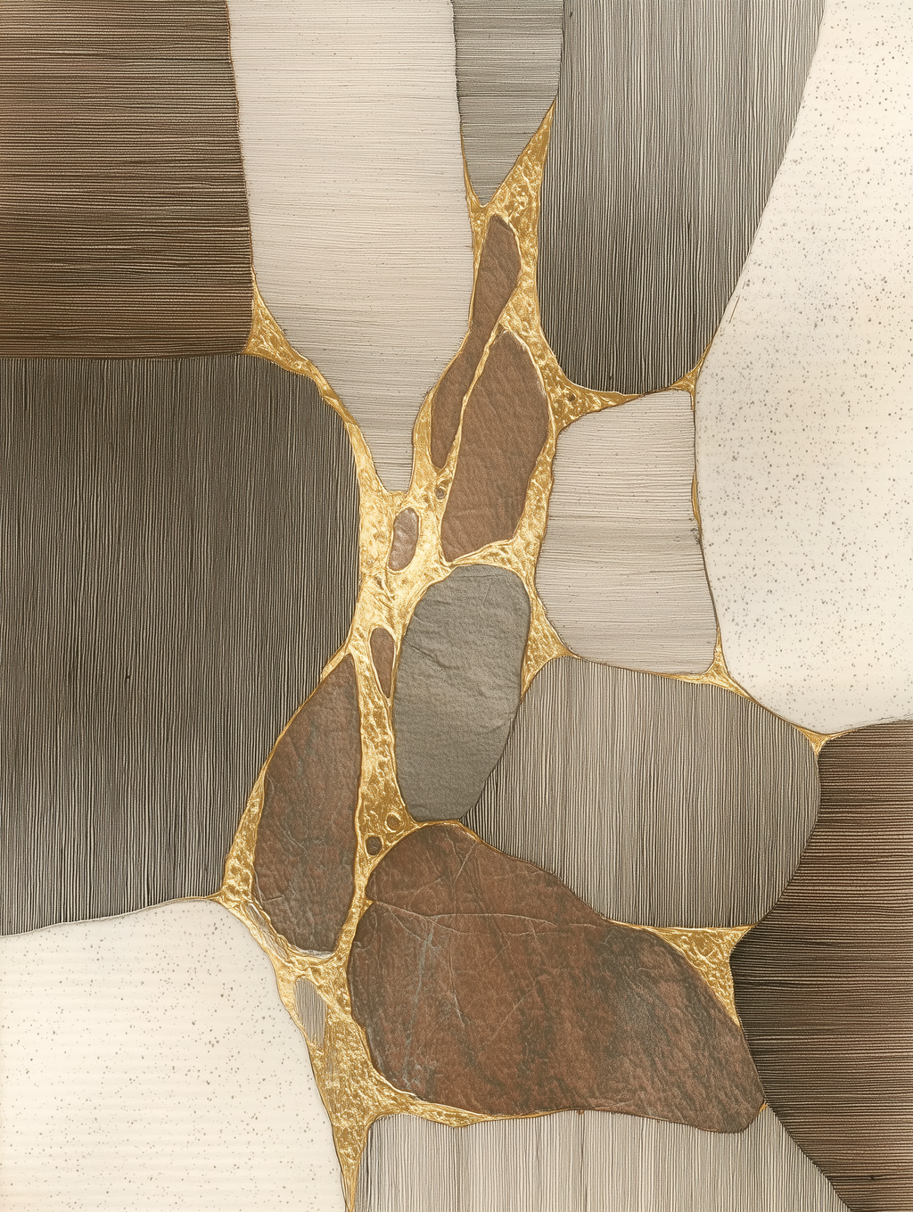 Layered Ground II – expressive abstract fine art print by Paula Freeman, earthy neutral tones