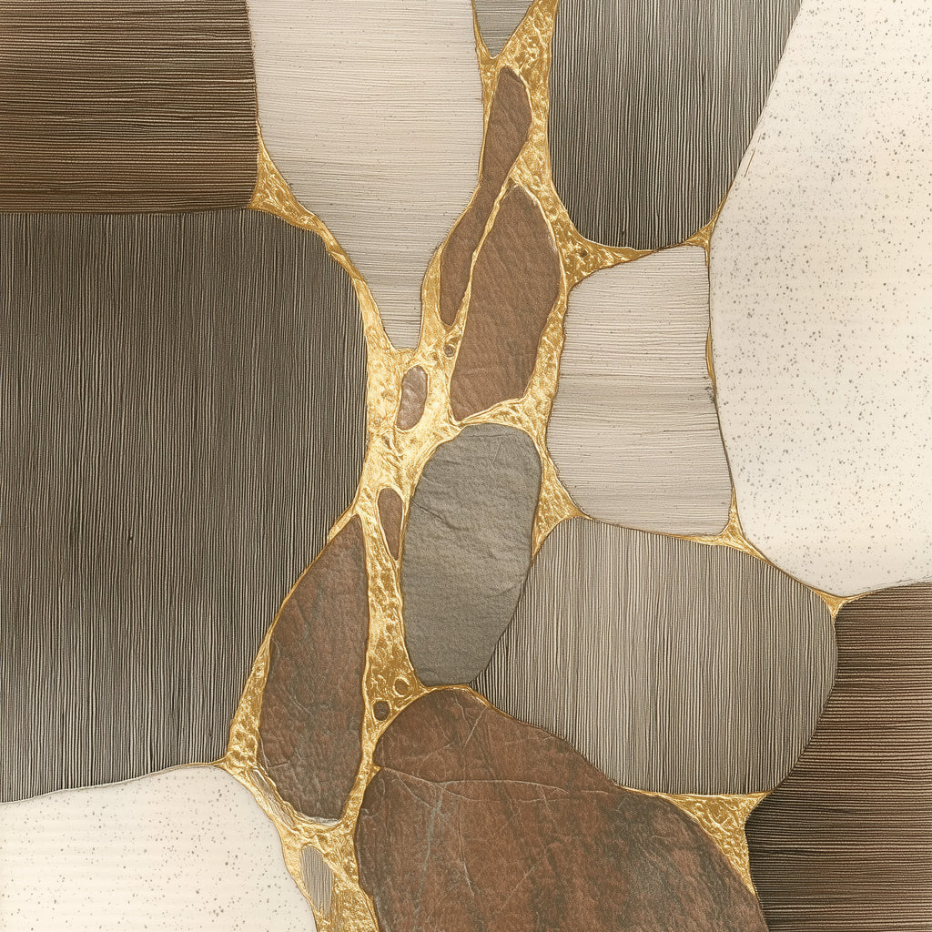 Layered Ground II detail – close-up of earthy layered tones and linen-textured ground