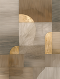 Patterned wallpaper with a mix of brown, beige, and gray colors.