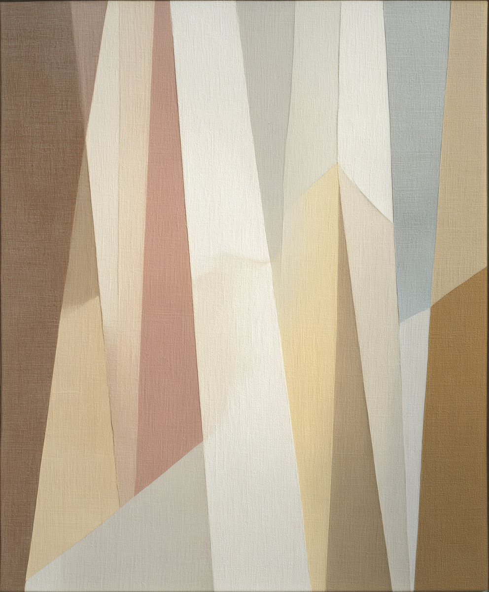 Abstract art with wavy lines in earthy tones on a textured background