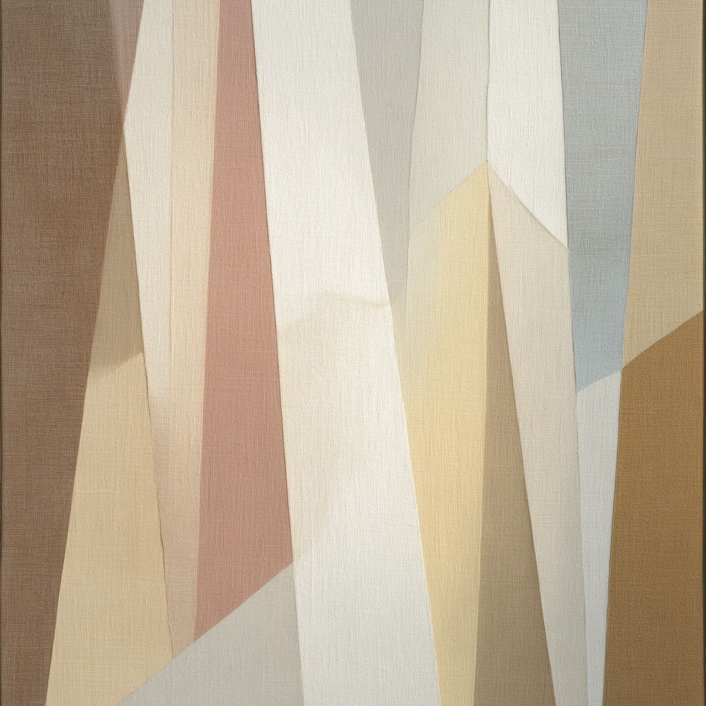 Abstract art with wavy lines in earthy tones on a textured background