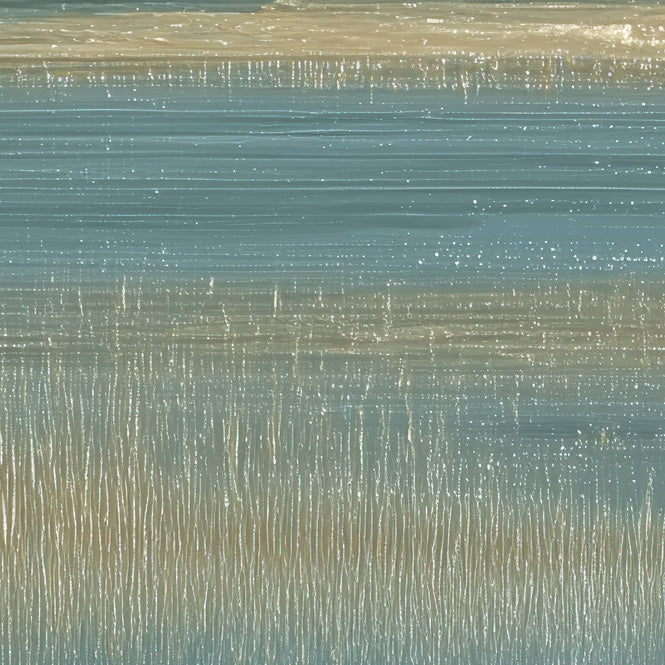 Marsh Drift II detail – close-up of layered coastal grasses and open sky paintwork