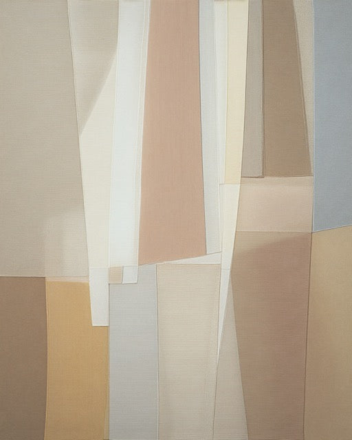 Structured Layers II – bold abstract fine art print by Paula Freeman, geometric linen patterns in warm tones