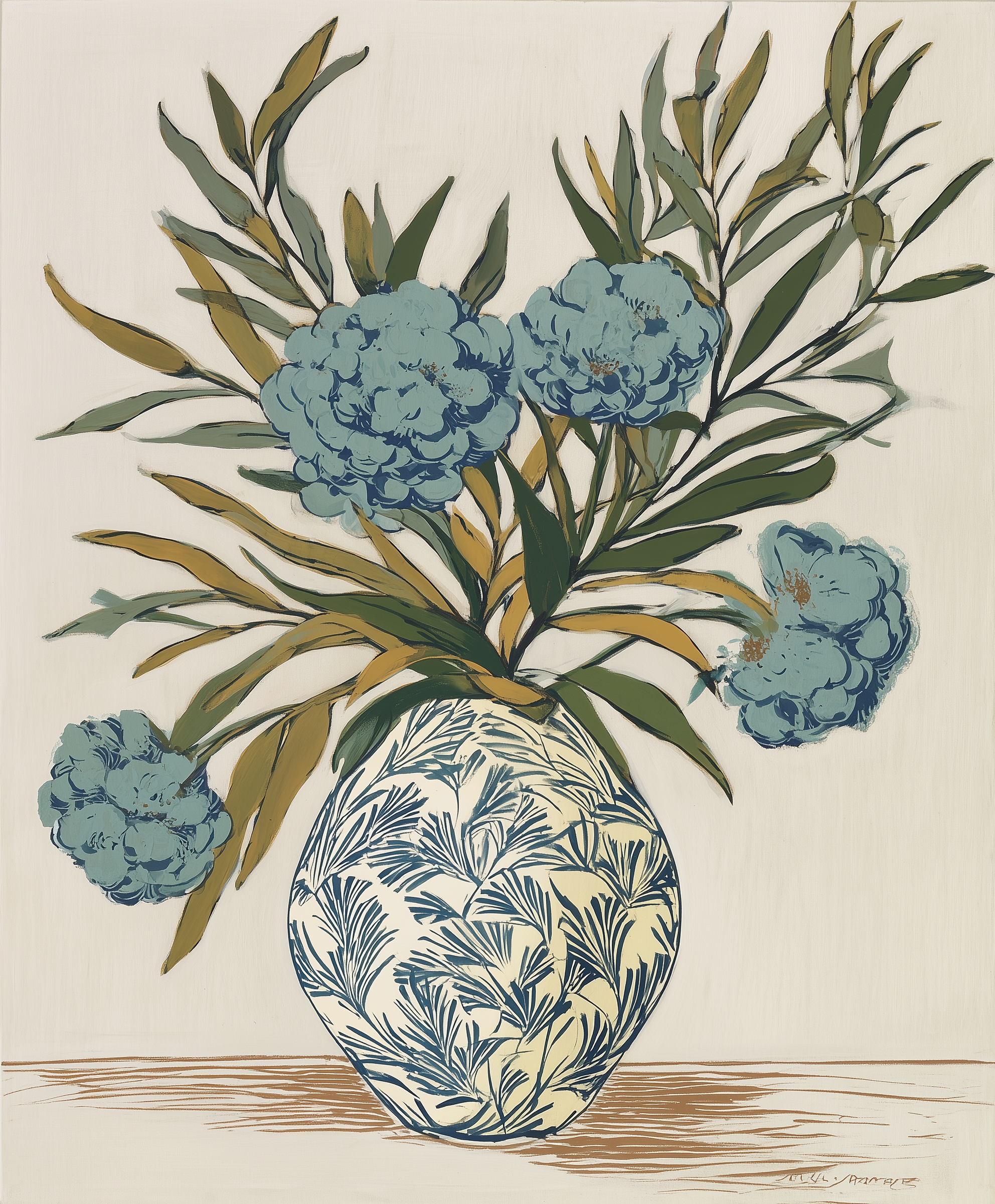 Faded Indigo Arrangement — Botanical Fine Art Print · Verilucent House
